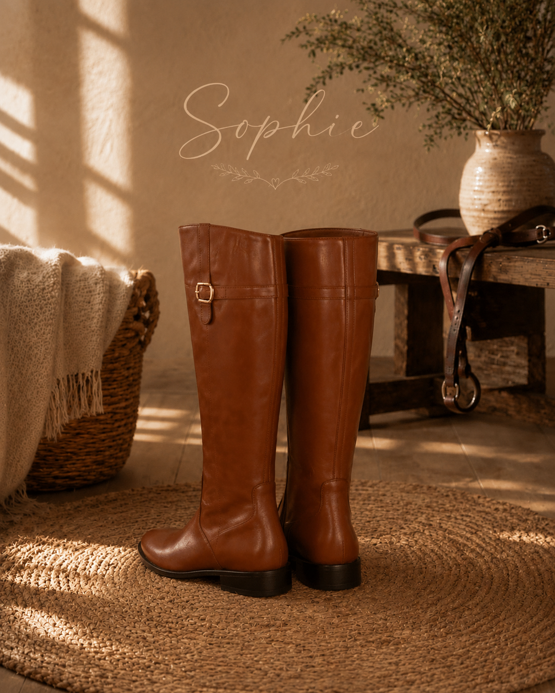 Bota Feminina Cano Alto Sophie Caramelo - miniatura 2